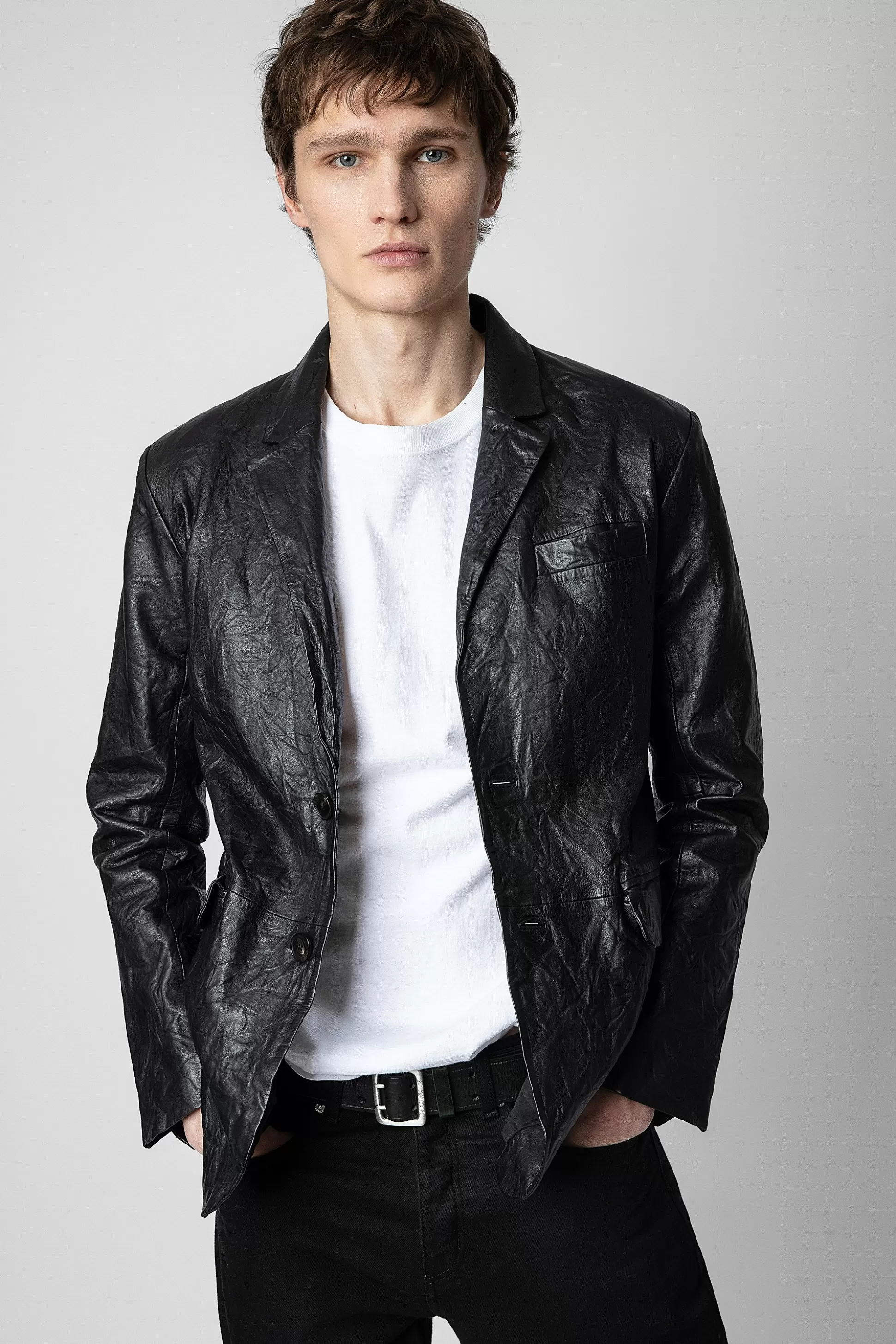Hommes Zadig & Voltaire Manteaux Et Vestes^Blazer En Cuir Froisse Valfried
