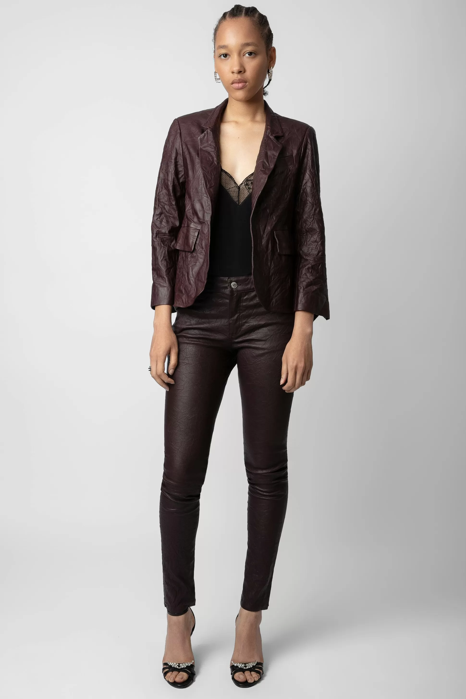Femmes Zadig & Voltaire Costumes^Blazer En Cuir Froisse Verys