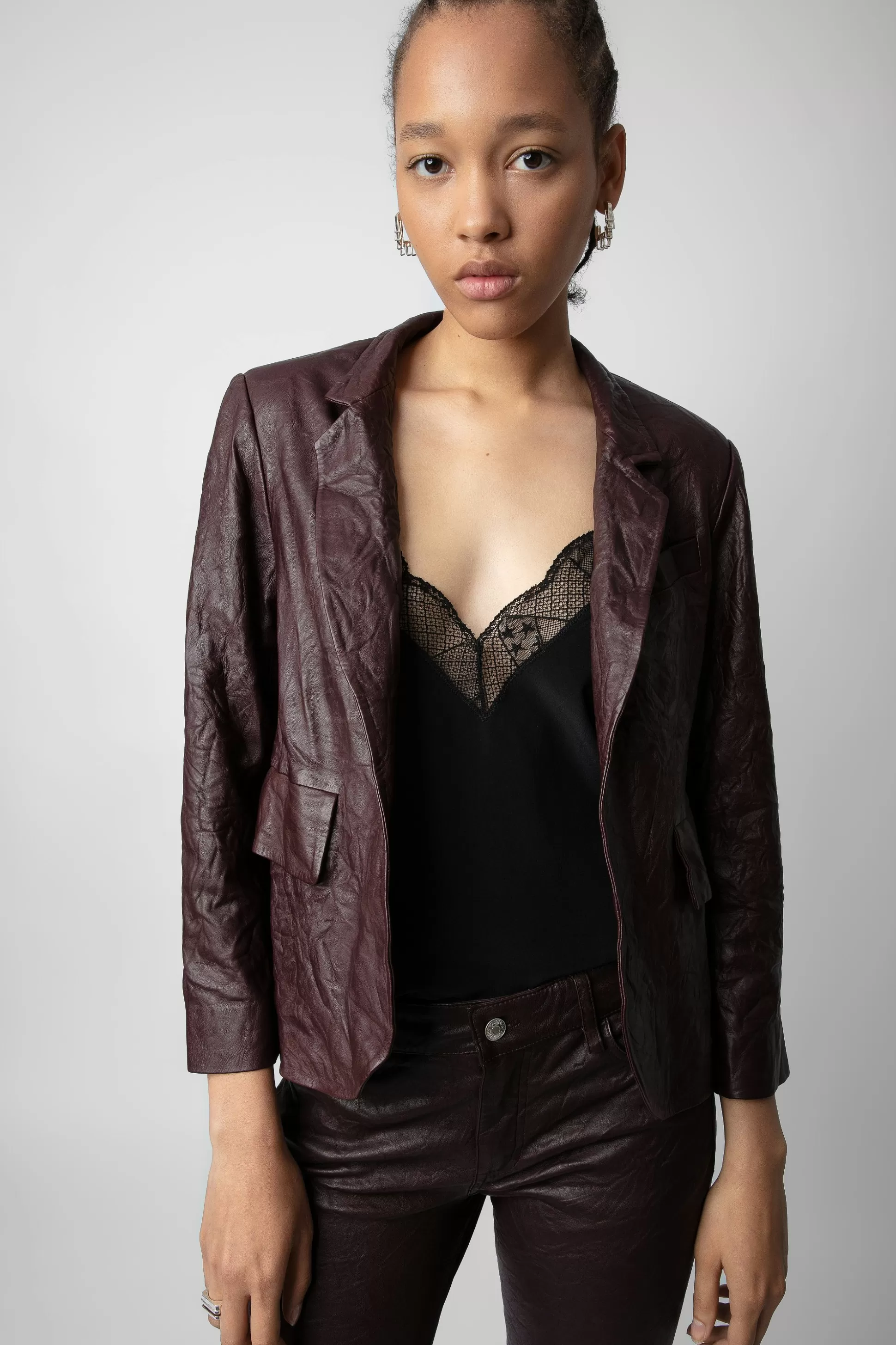 Femmes Zadig & Voltaire Costumes^Blazer En Cuir Froisse Verys