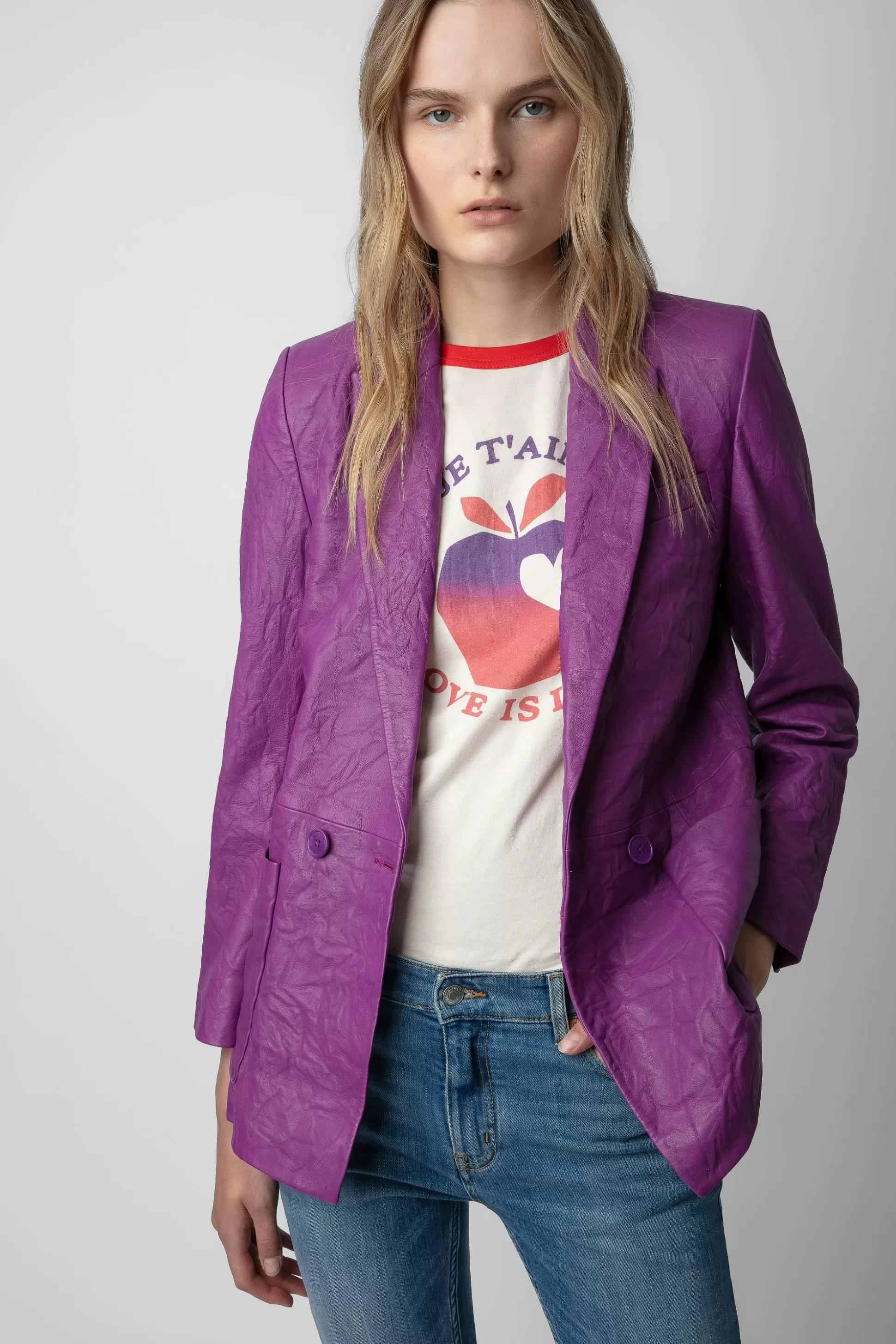Femmes Zadig & Voltaire Costumes^Blazer En Cuir Froisse Visko