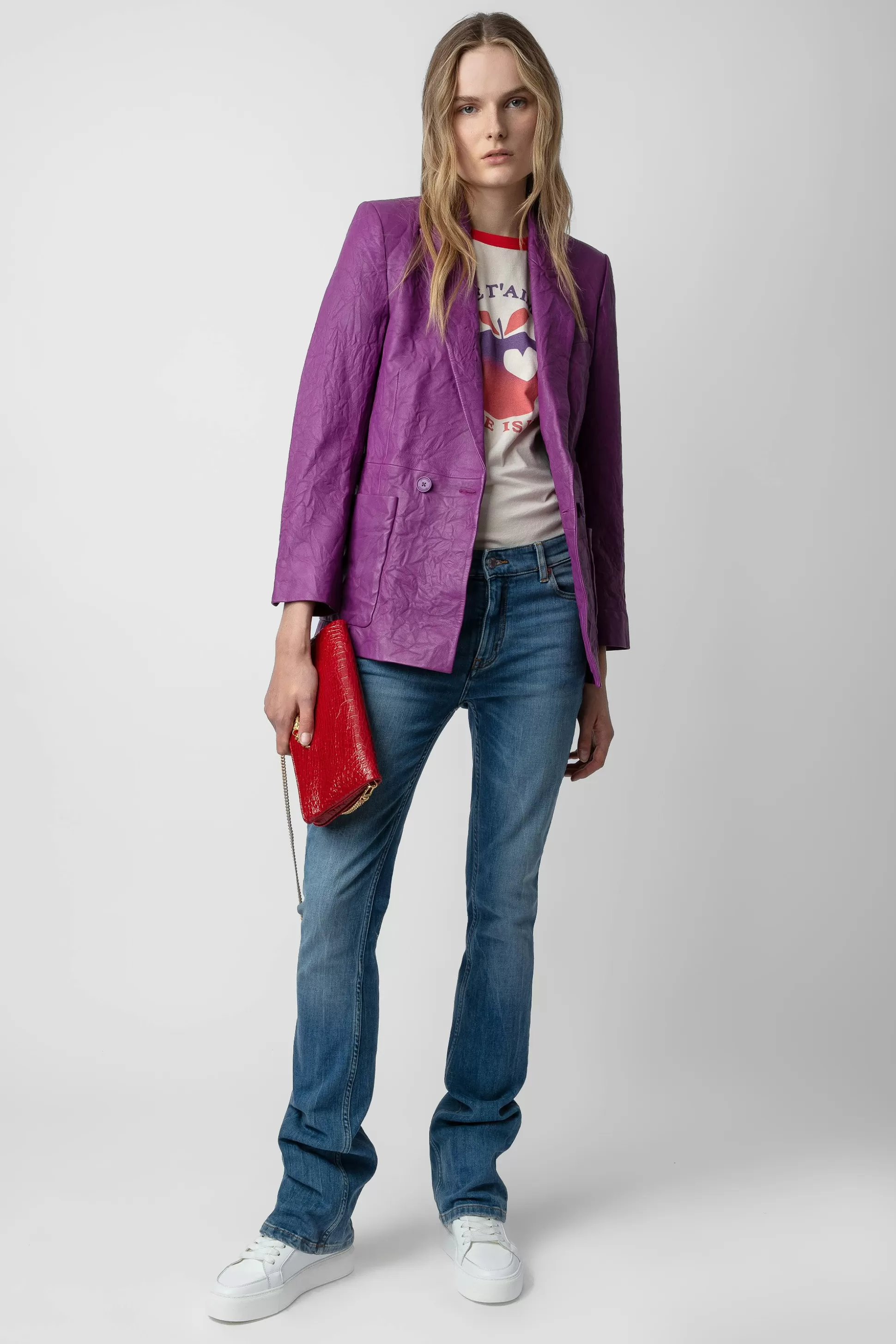 Femmes Zadig & Voltaire Costumes^Blazer En Cuir Froisse Visko