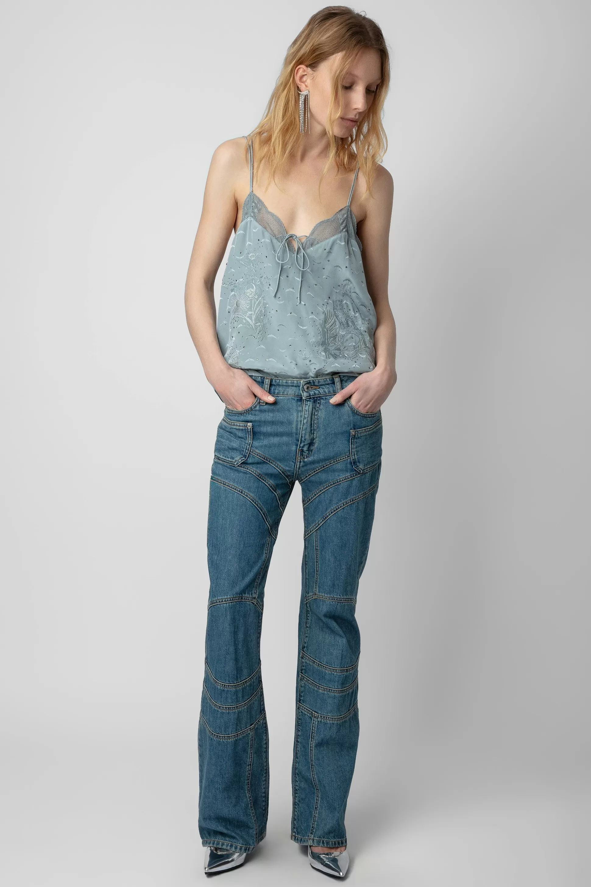 Femmes Zadig & Voltaire Chemises Et Hauts^Caraco Capela En Jacquard De Soie A Strass