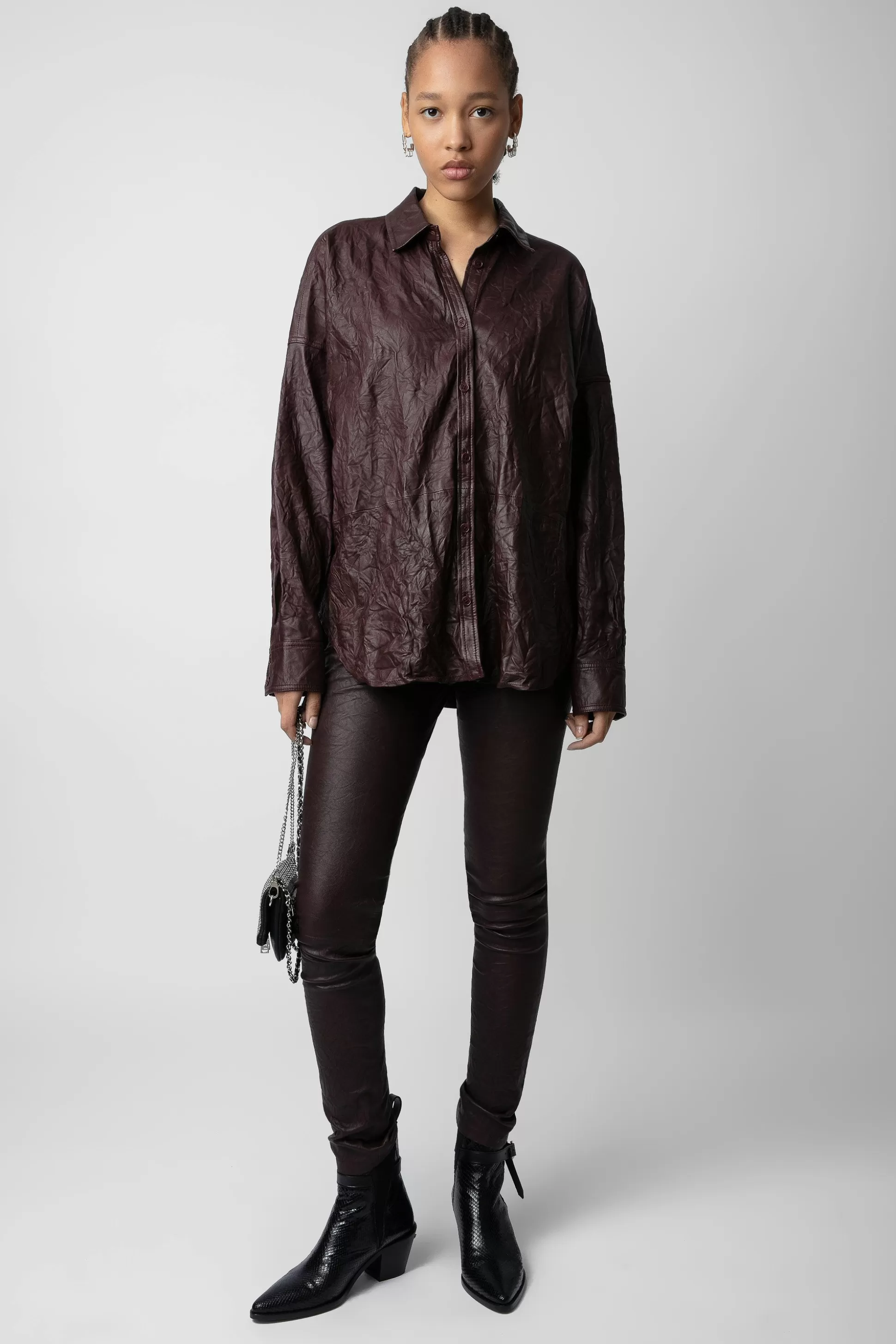 Femmes Zadig & Voltaire Chemises Et Hauts^Chemise En Cuir Froisse Tamara