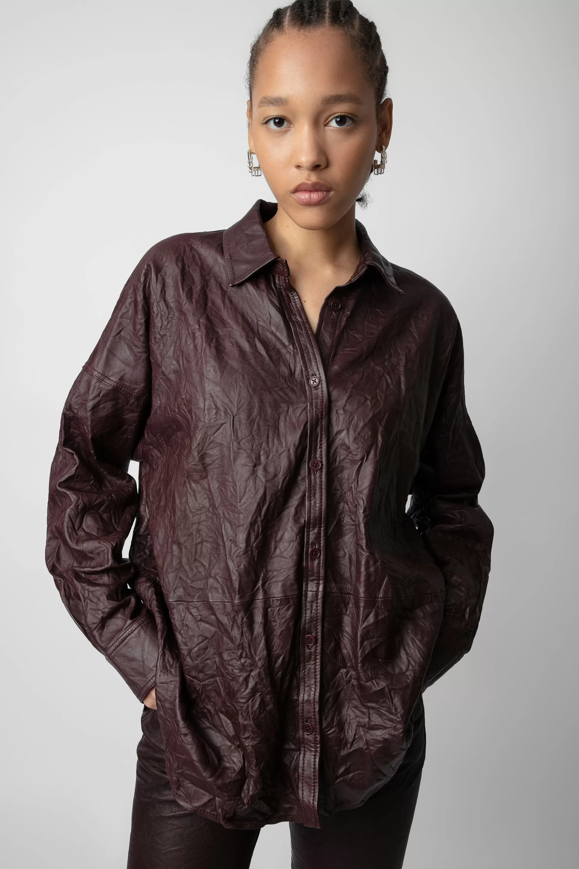 Femmes Zadig & Voltaire Chemises Et Hauts^Chemise En Cuir Froisse Tamara