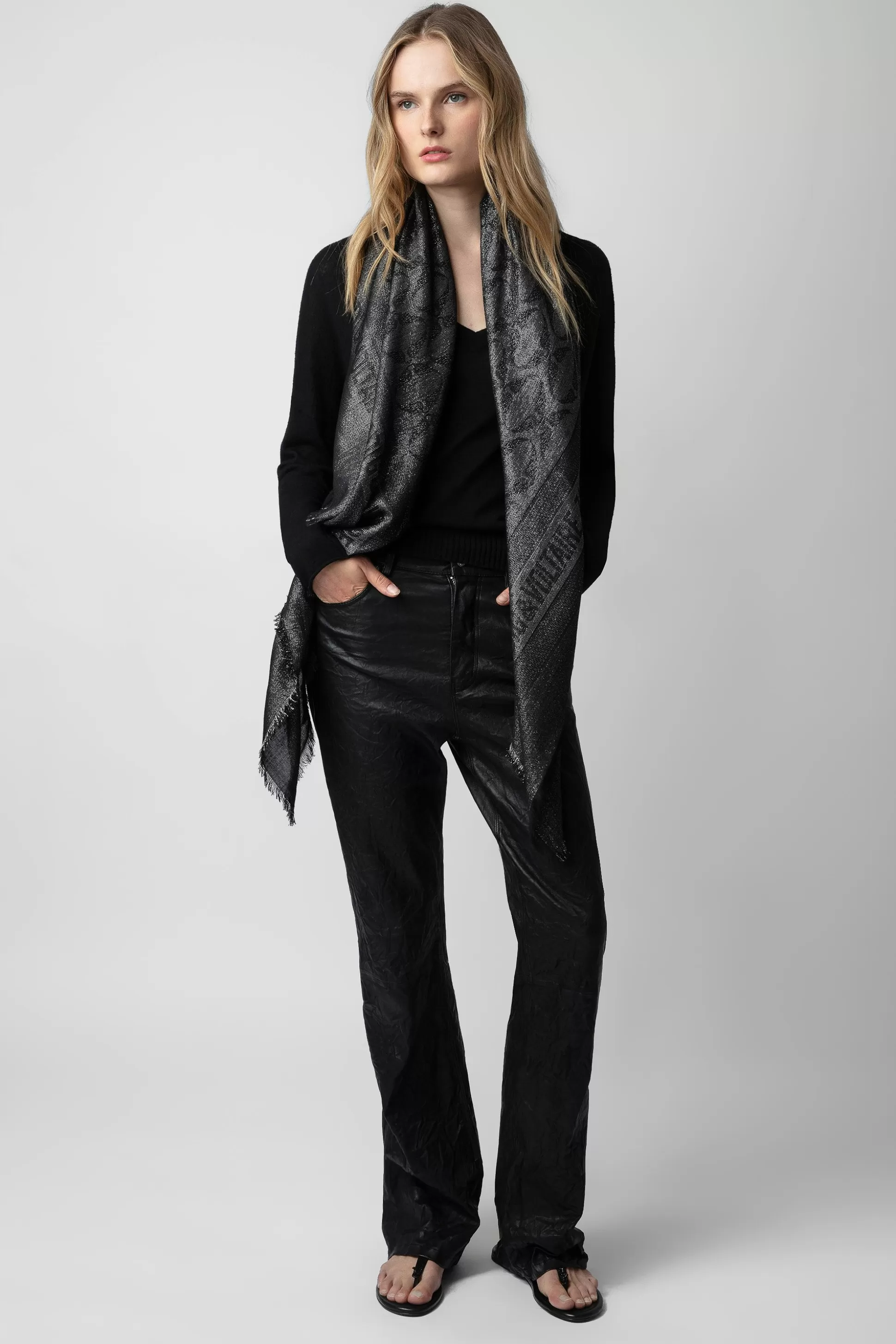 Femmes Zadig & Voltaire Echarpes^Echarpe Glenn Rock En Jacquard Lurex