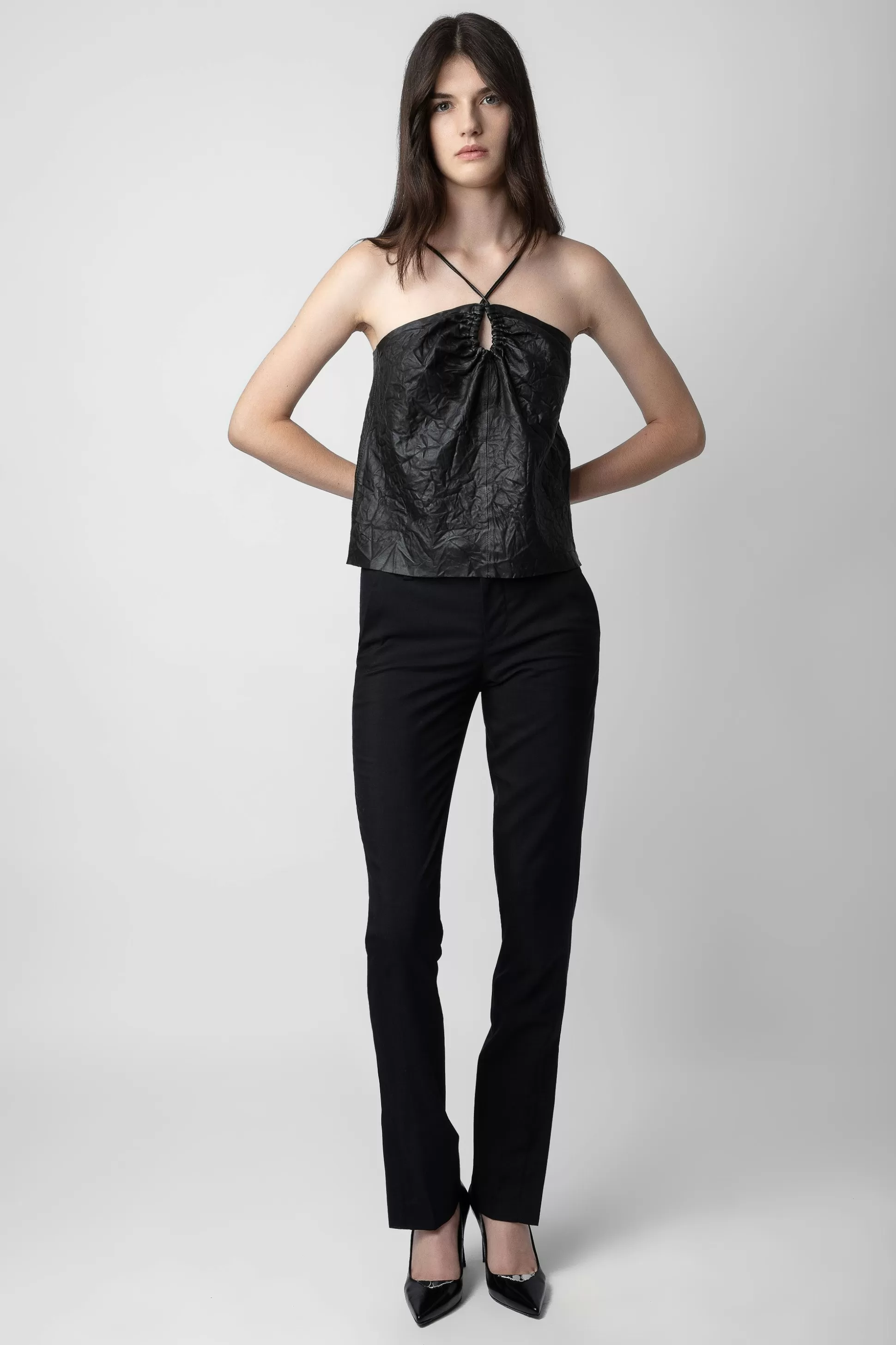 Femmes Zadig & Voltaire Chemises Et Hauts^Haut En Cuir Froisse Cidonie