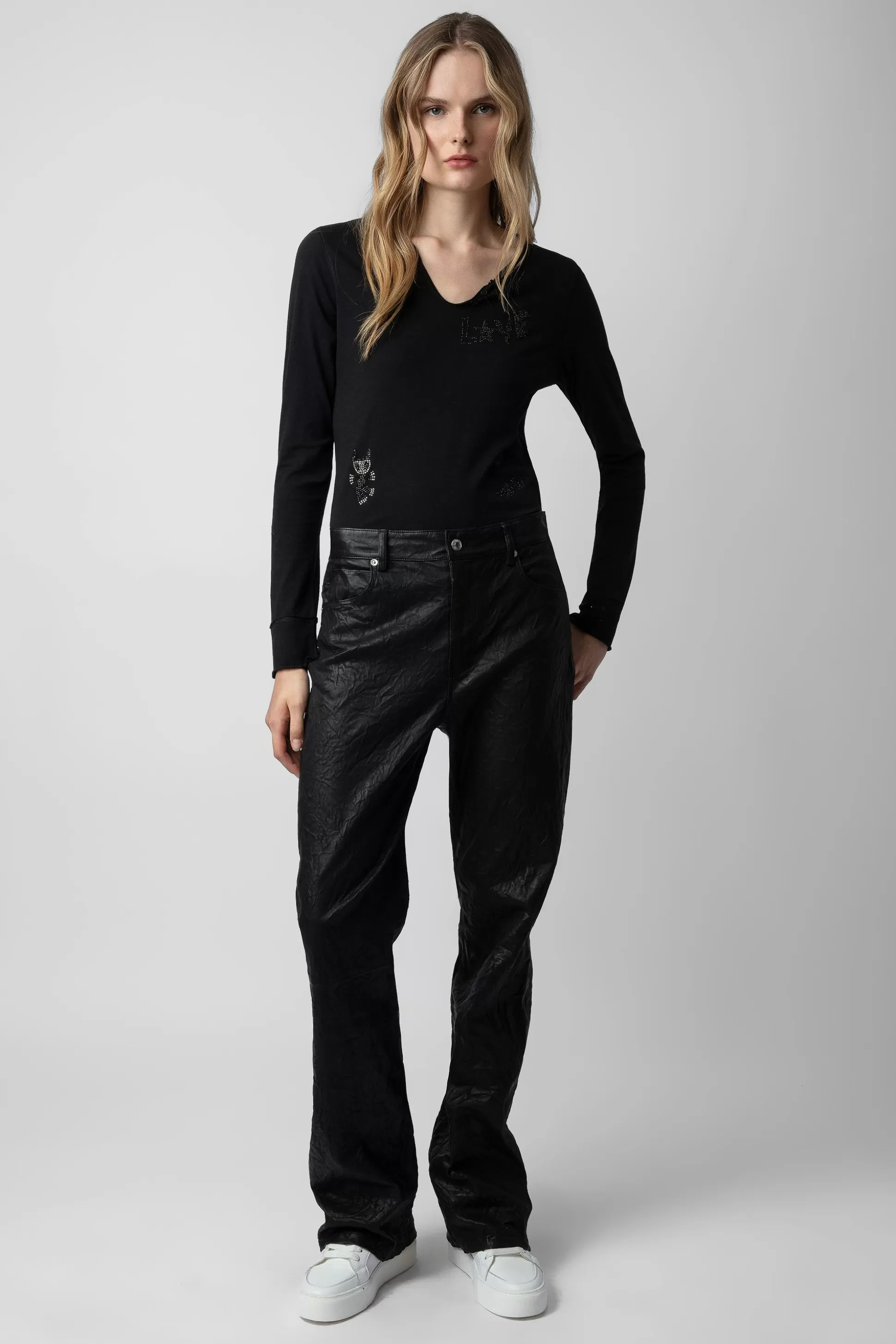 Femmes Zadig & Voltaire T-Shirts^Haut Henley A Strass
