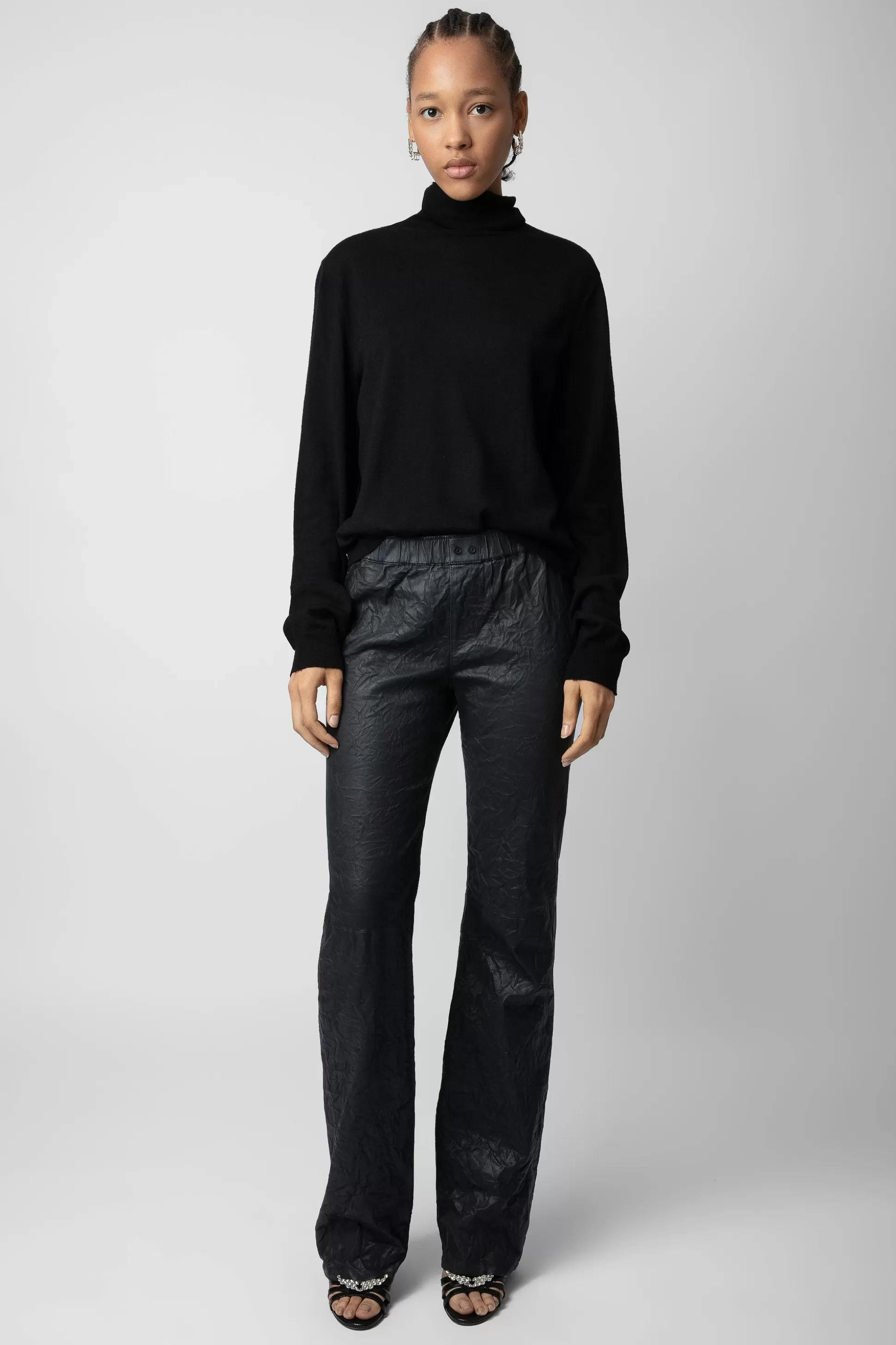 Femmes Zadig & Voltaire Pantalons Et Shorts^Pantalon En Cuir Froisse Pauline