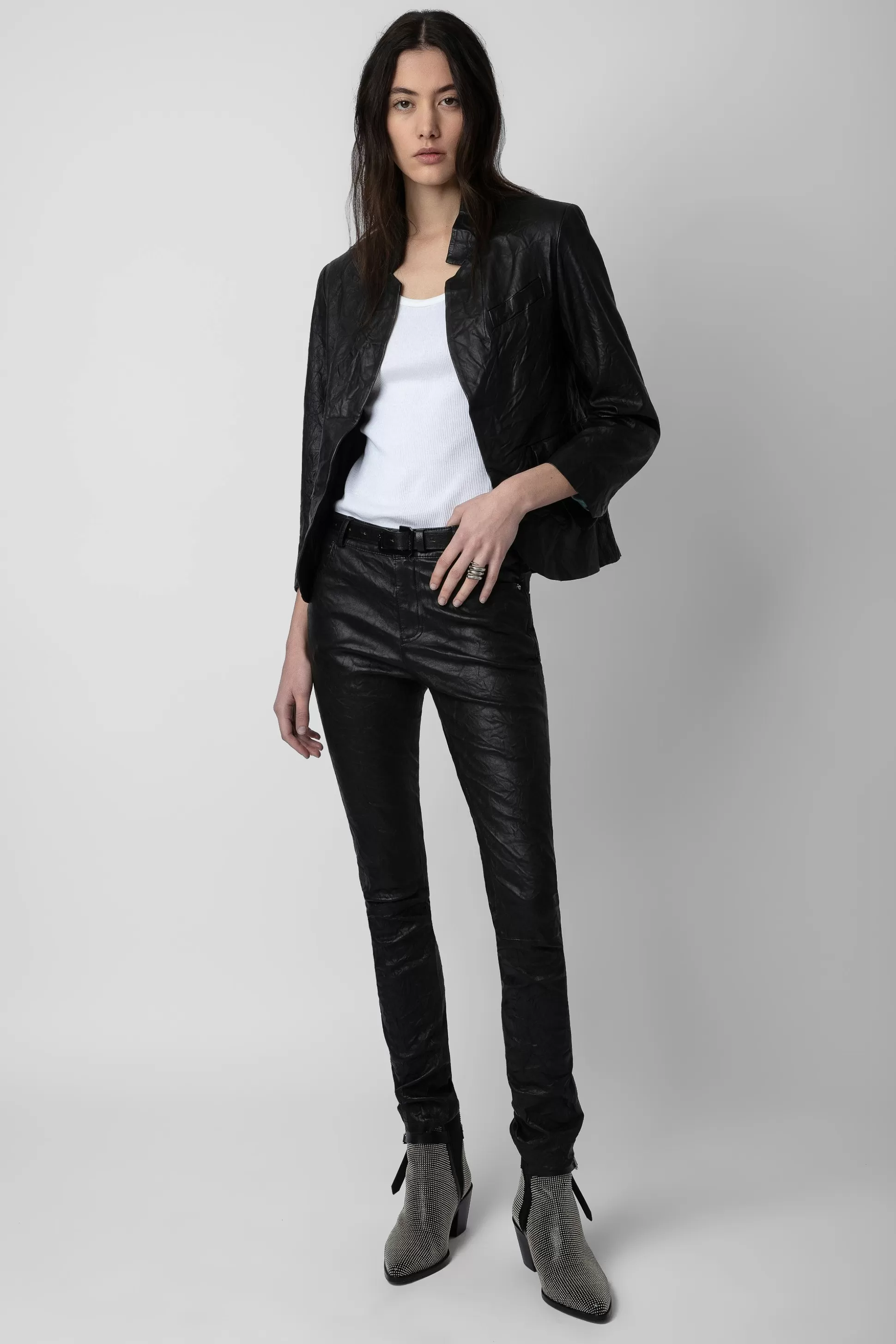 Femmes Zadig & Voltaire Pantalons Et Shorts^Pantalon En Cuir Froisse Phlame