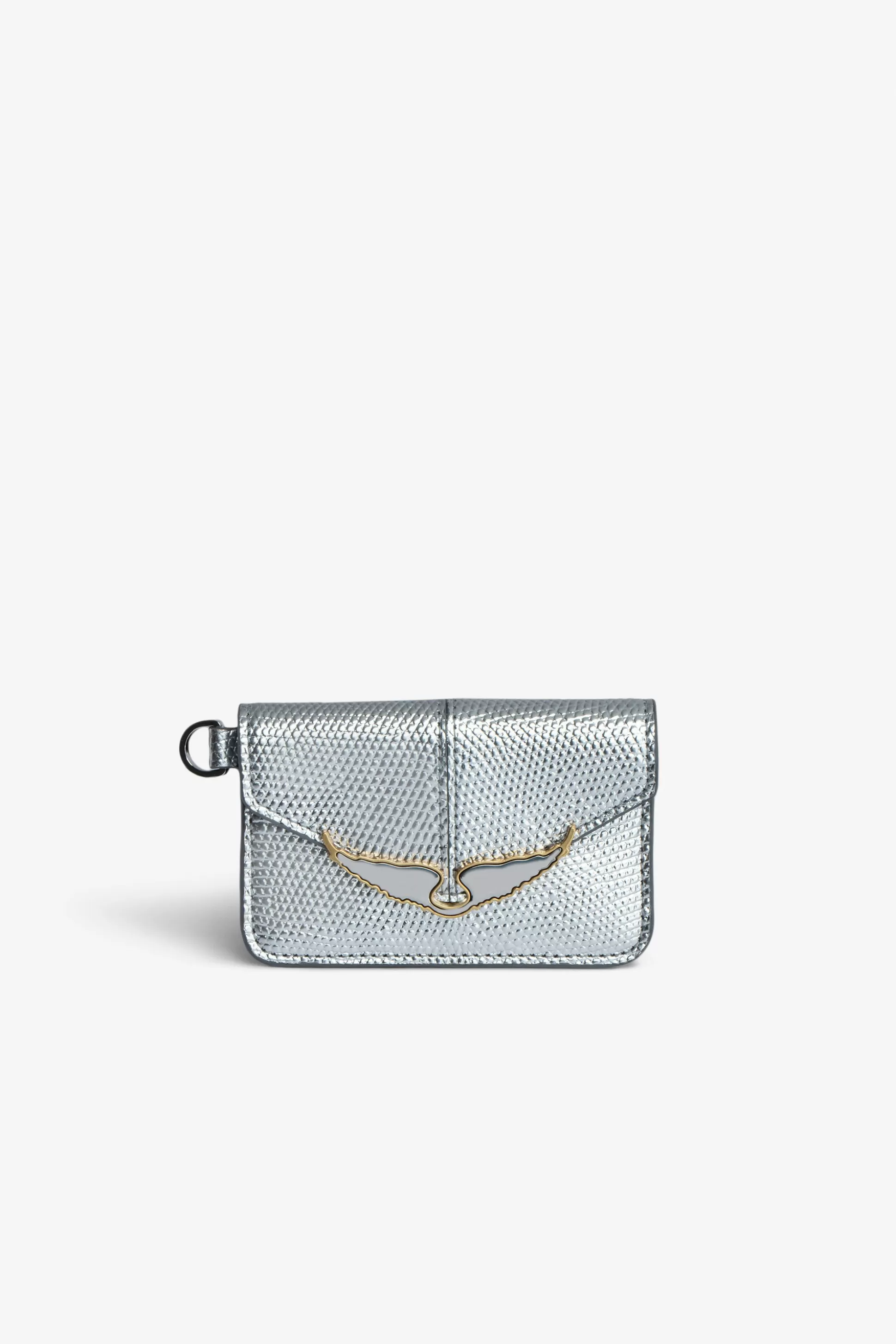 Femmes Zadig & Voltaire Portefeuilles Et Porte-Monnaie^Porte-Cartes Metallise Gaufre Borderline Pass
