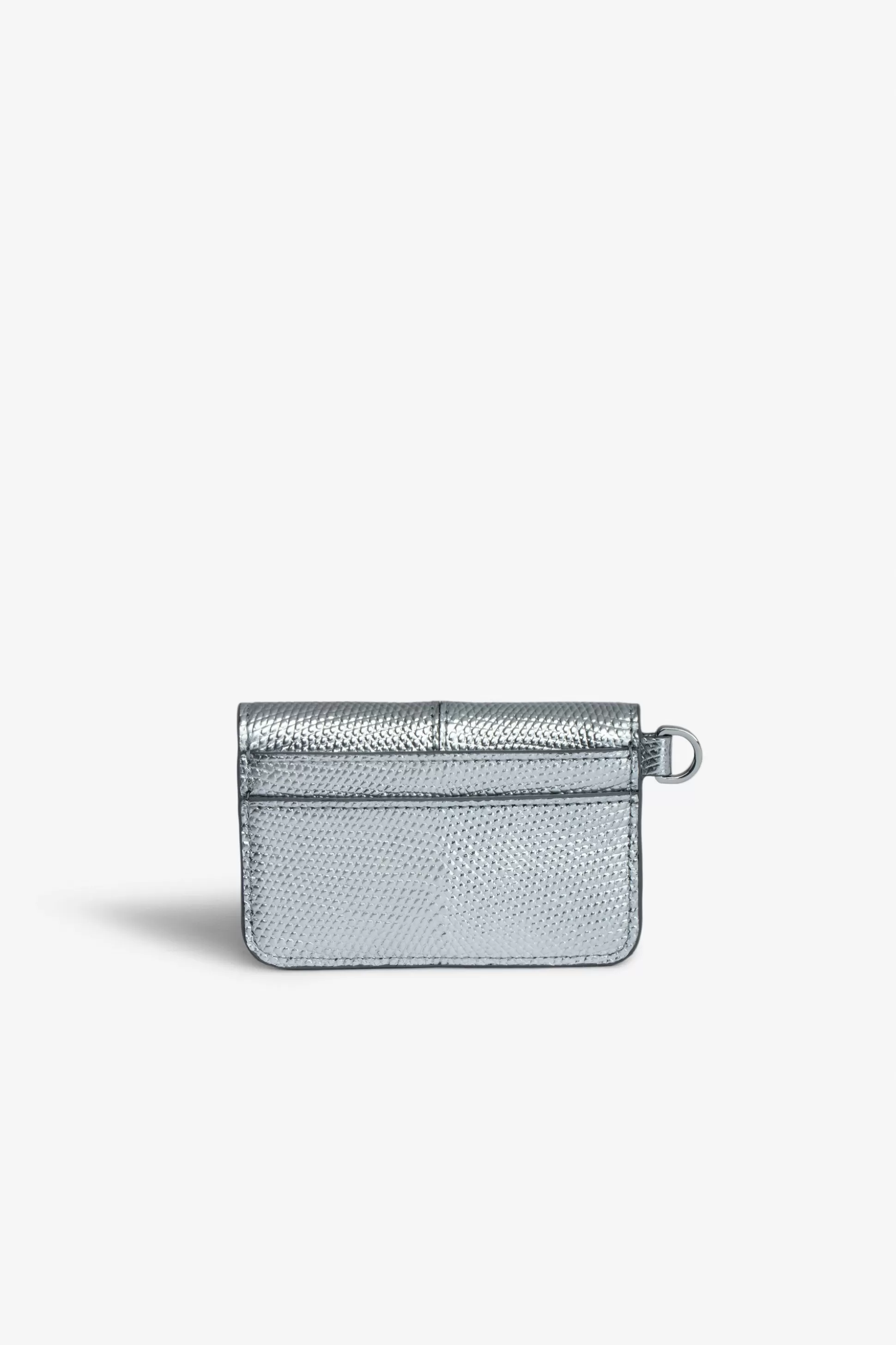 Femmes Zadig & Voltaire Portefeuilles Et Porte-Monnaie^Porte-Cartes Metallise Gaufre Borderline Pass