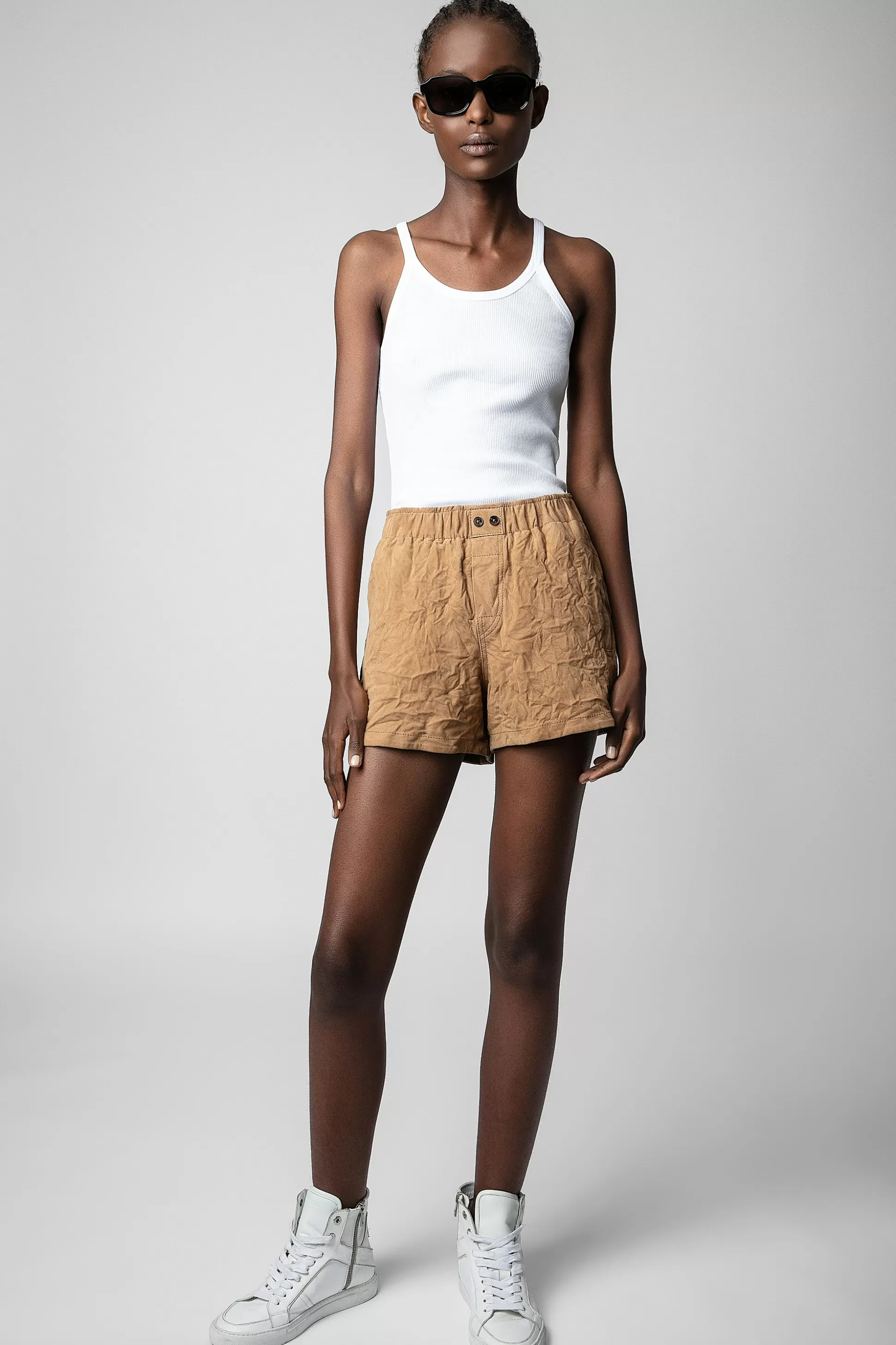 Femmes Zadig & Voltaire Pantalons Et Shorts^Short En Daim Froisse Paxi