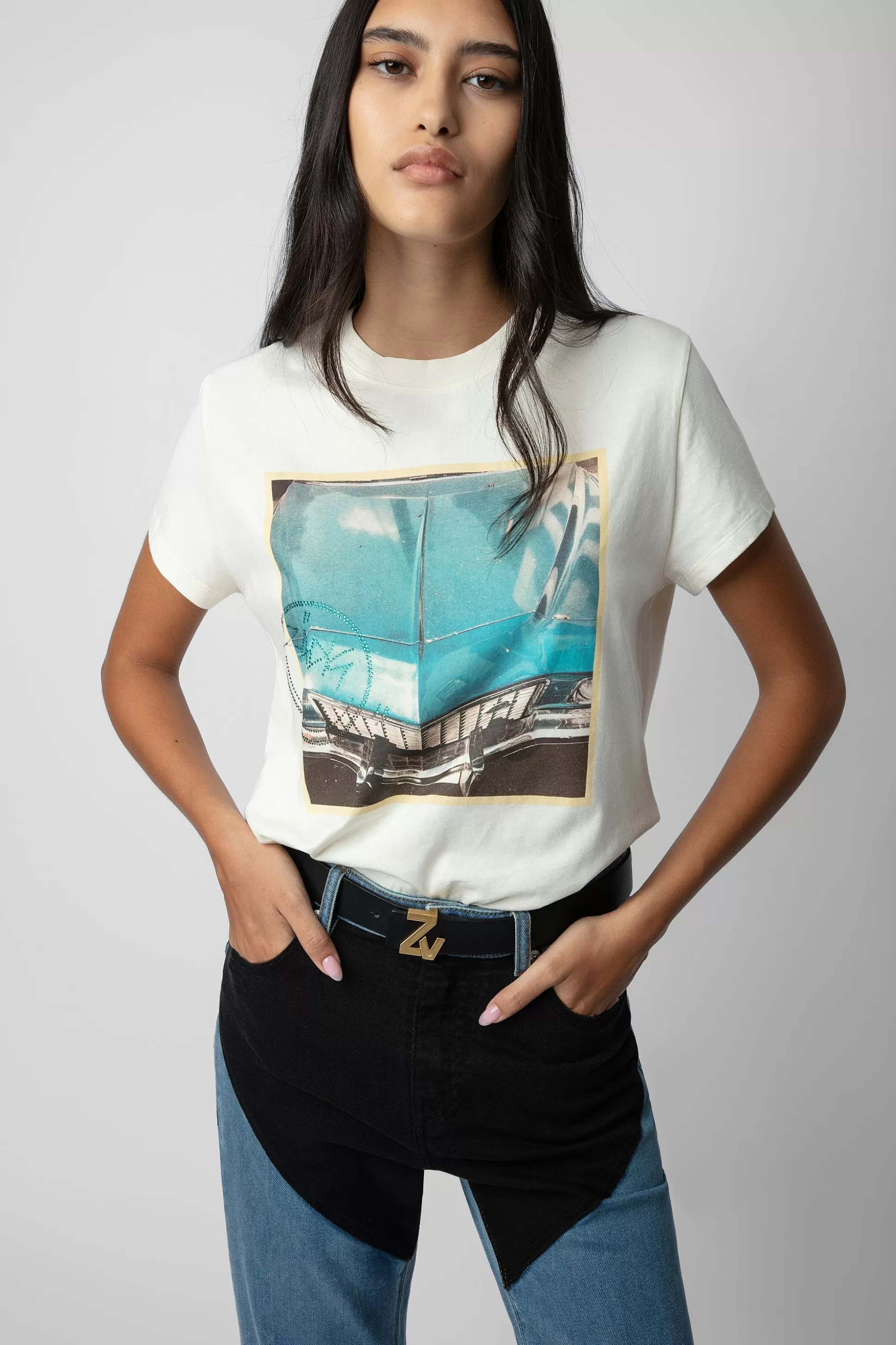 Femmes Zadig & Voltaire T-Shirts^T-Shirt A Imprime Photo Zoe Diamante