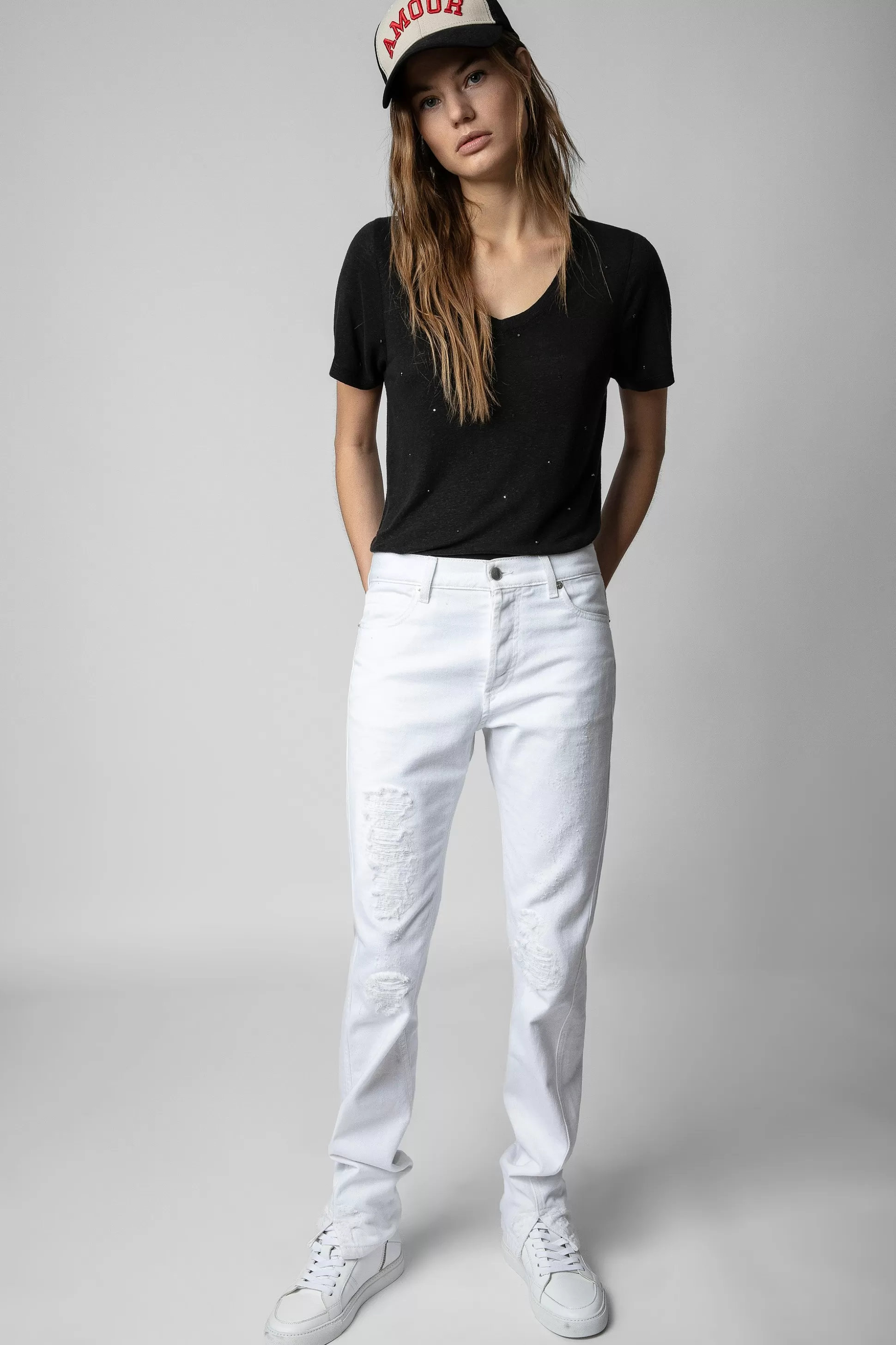 Femmes Zadig & Voltaire T-Shirts^T-Shirt En Lin A Pois Atia