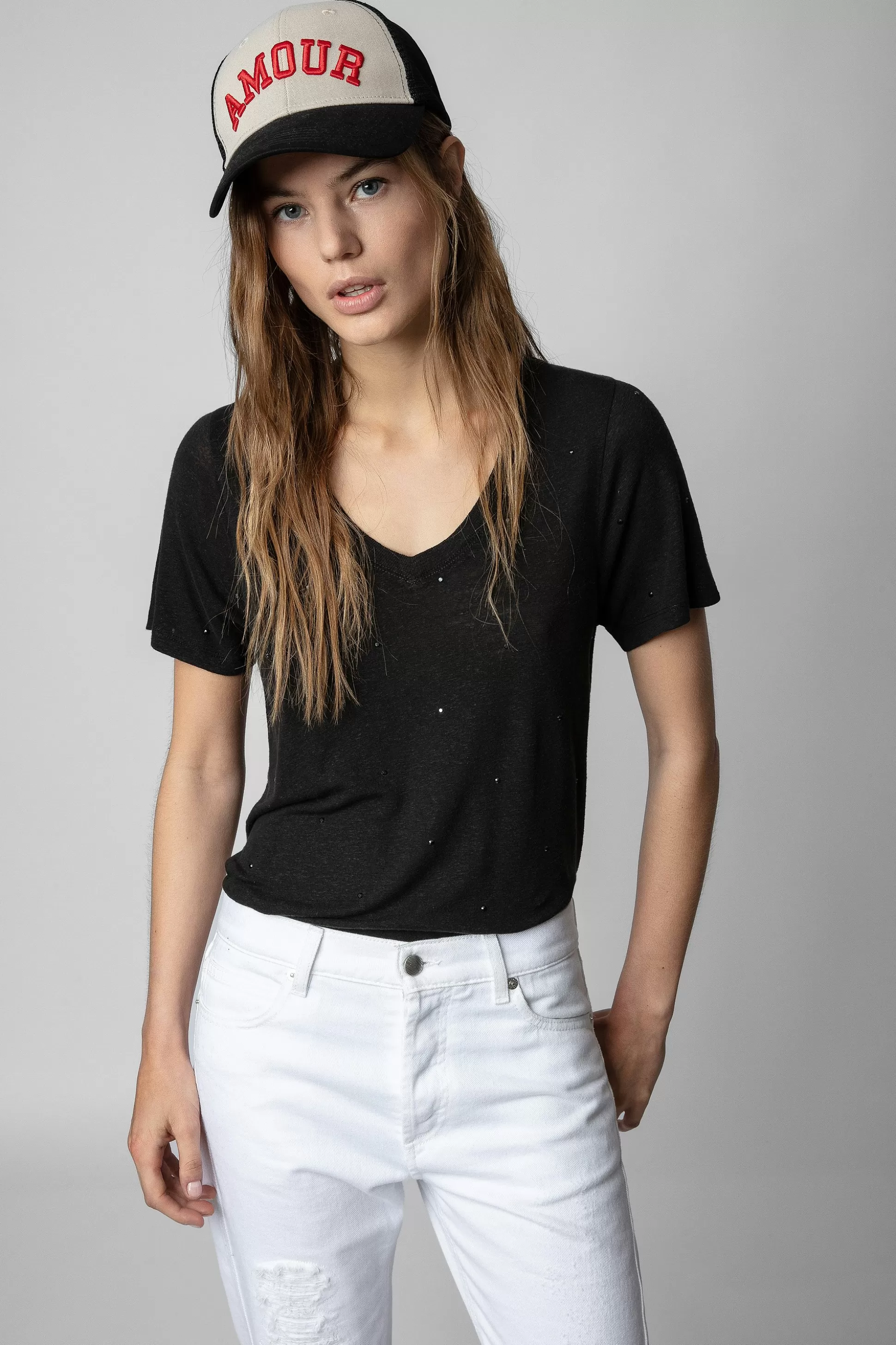 Femmes Zadig & Voltaire T-Shirts^T-Shirt En Lin A Pois Atia