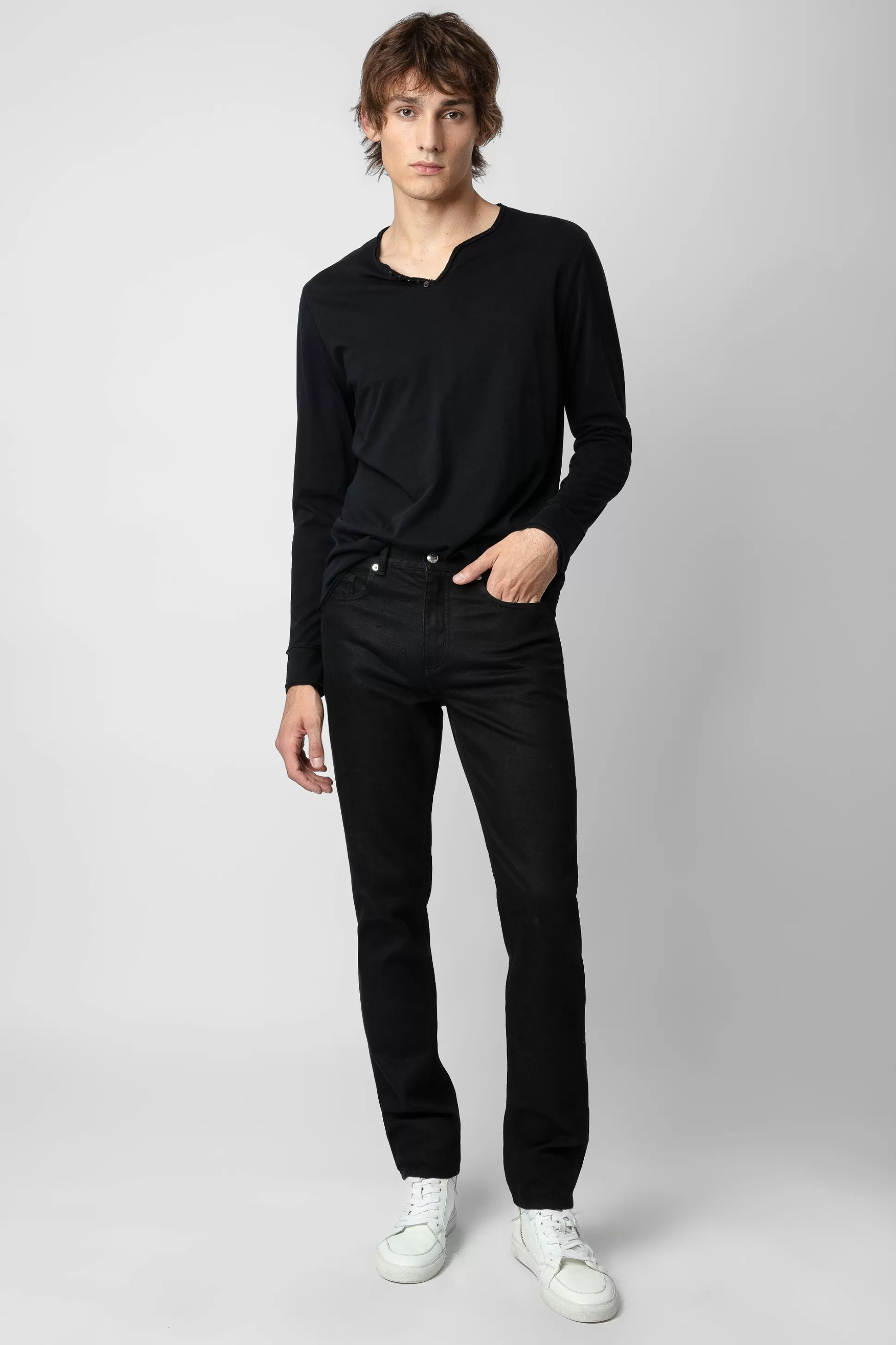 Hommes Zadig & Voltaire T-Shirts^T-Shirt Henley A Imprime Photo