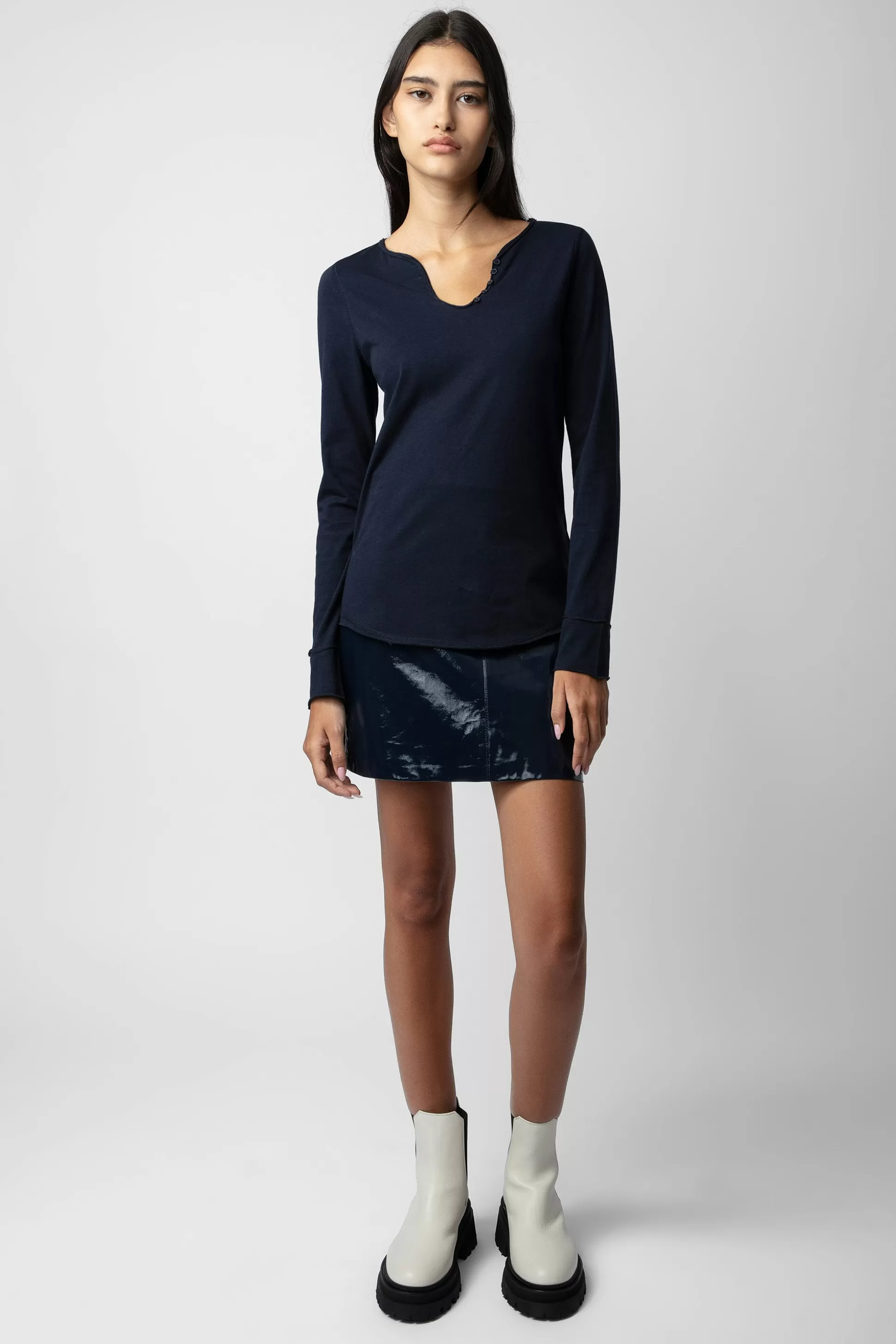 Femmes Zadig & Voltaire T-Shirts^T-Shirt Henley C'Est La Faute A Voltaire
