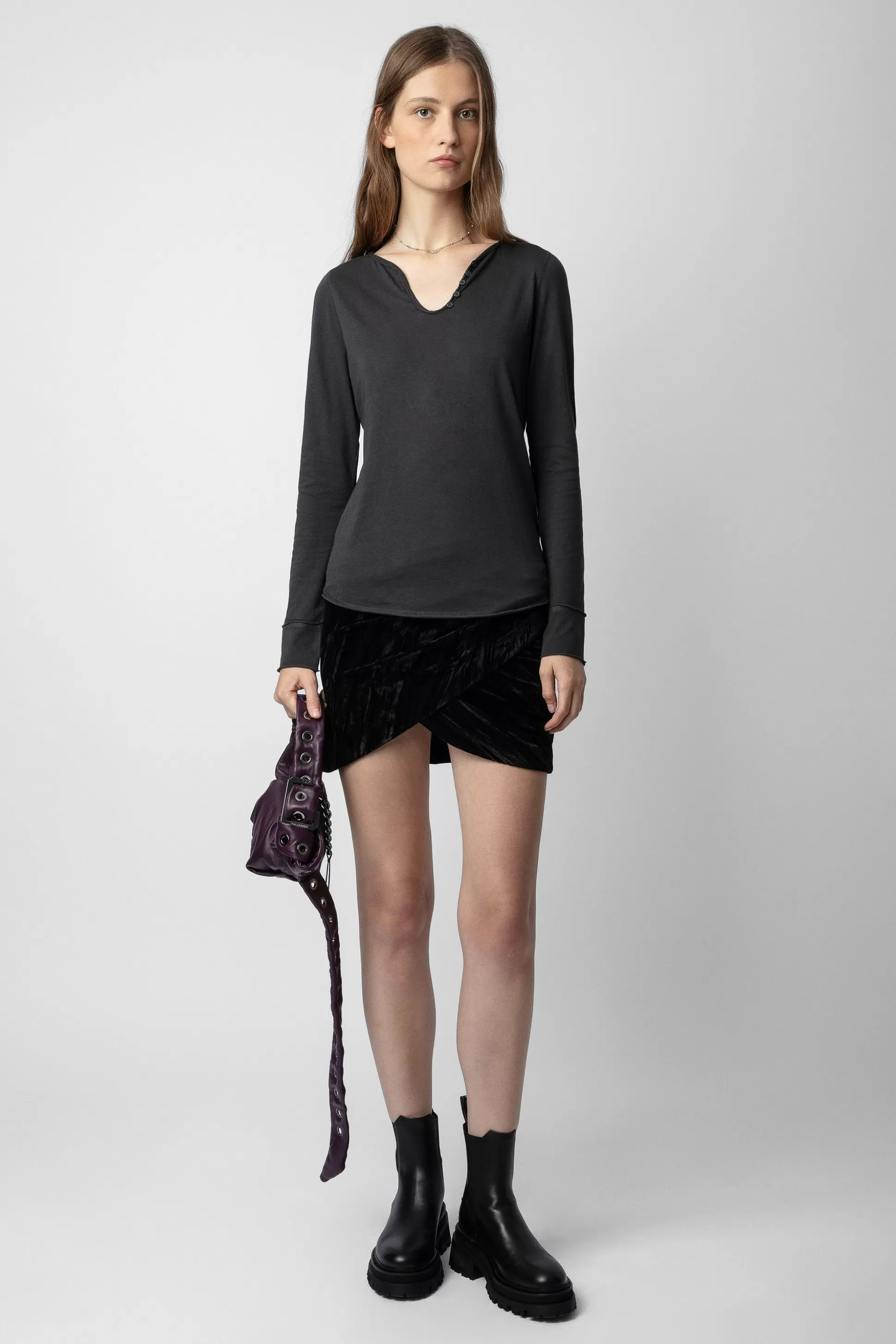 Femmes Zadig & Voltaire T-Shirts^T-Shirt Henley C'Est La Faute A Voltaire