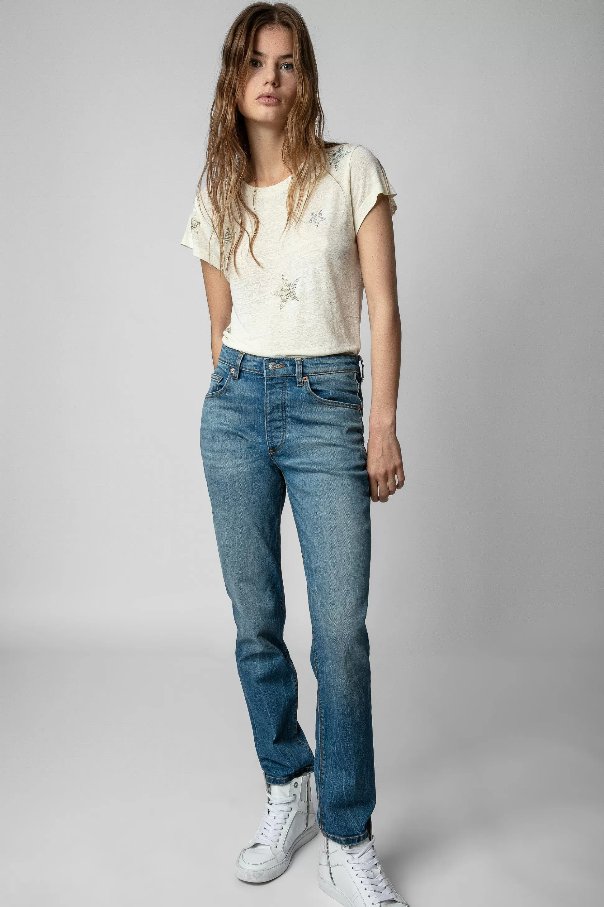 Femmes Zadig & Voltaire T-Shirts^T-Shirt Skinny Etoiles Strass