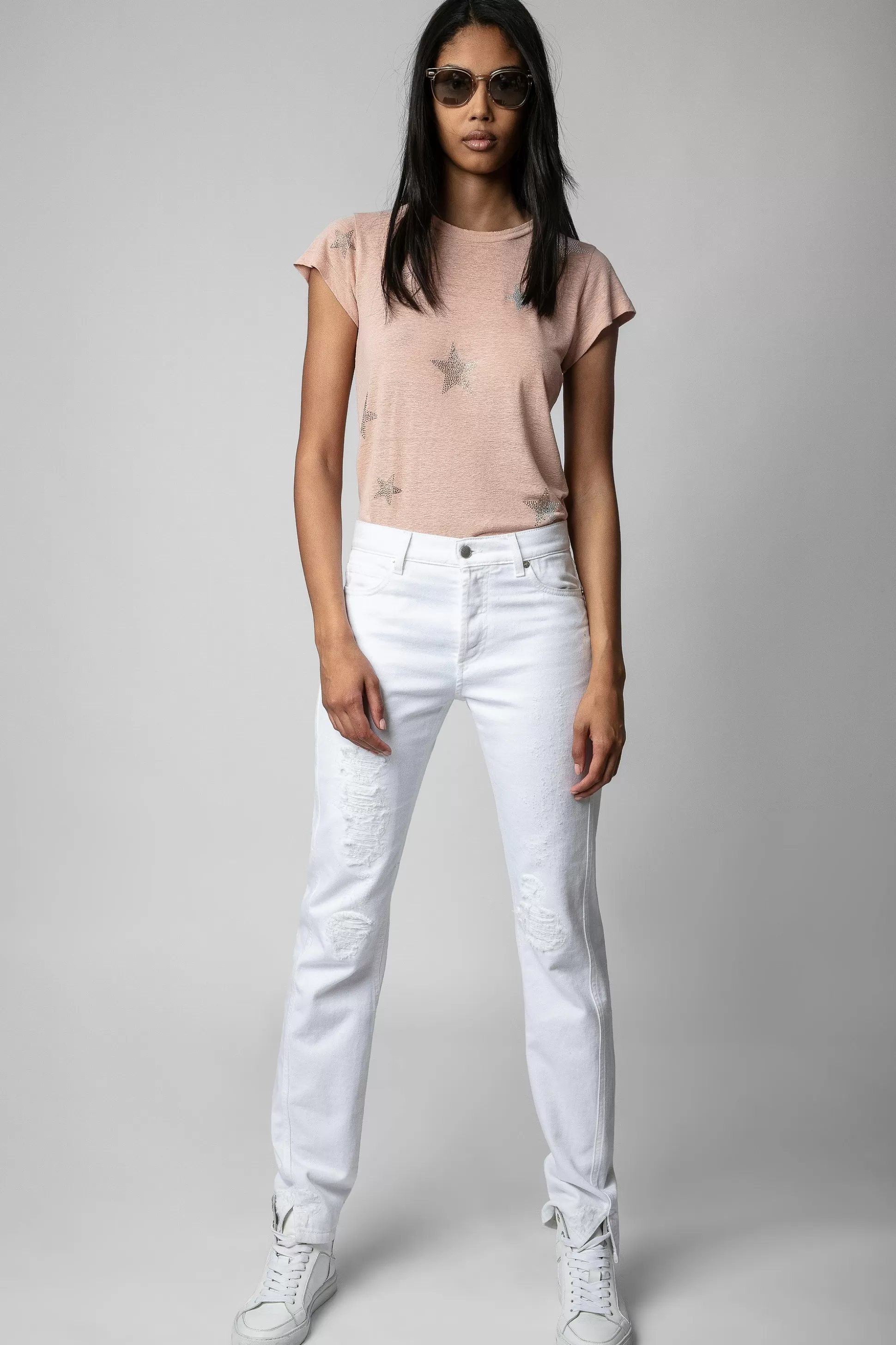 Femmes Zadig & Voltaire T-Shirts^T-Shirt Skinny Etoiles Strass