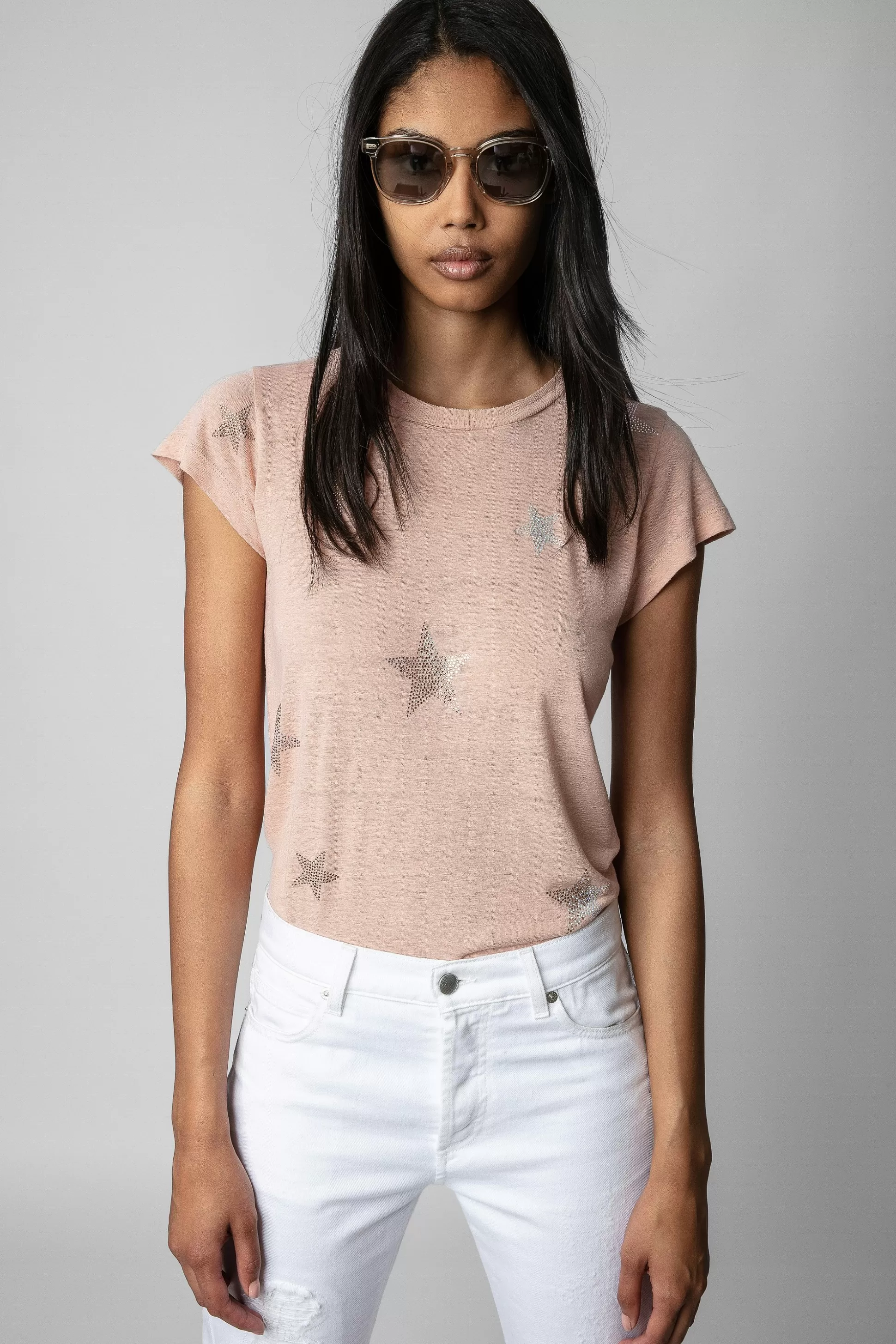 Femmes Zadig & Voltaire T-Shirts^T-Shirt Skinny Etoiles Strass