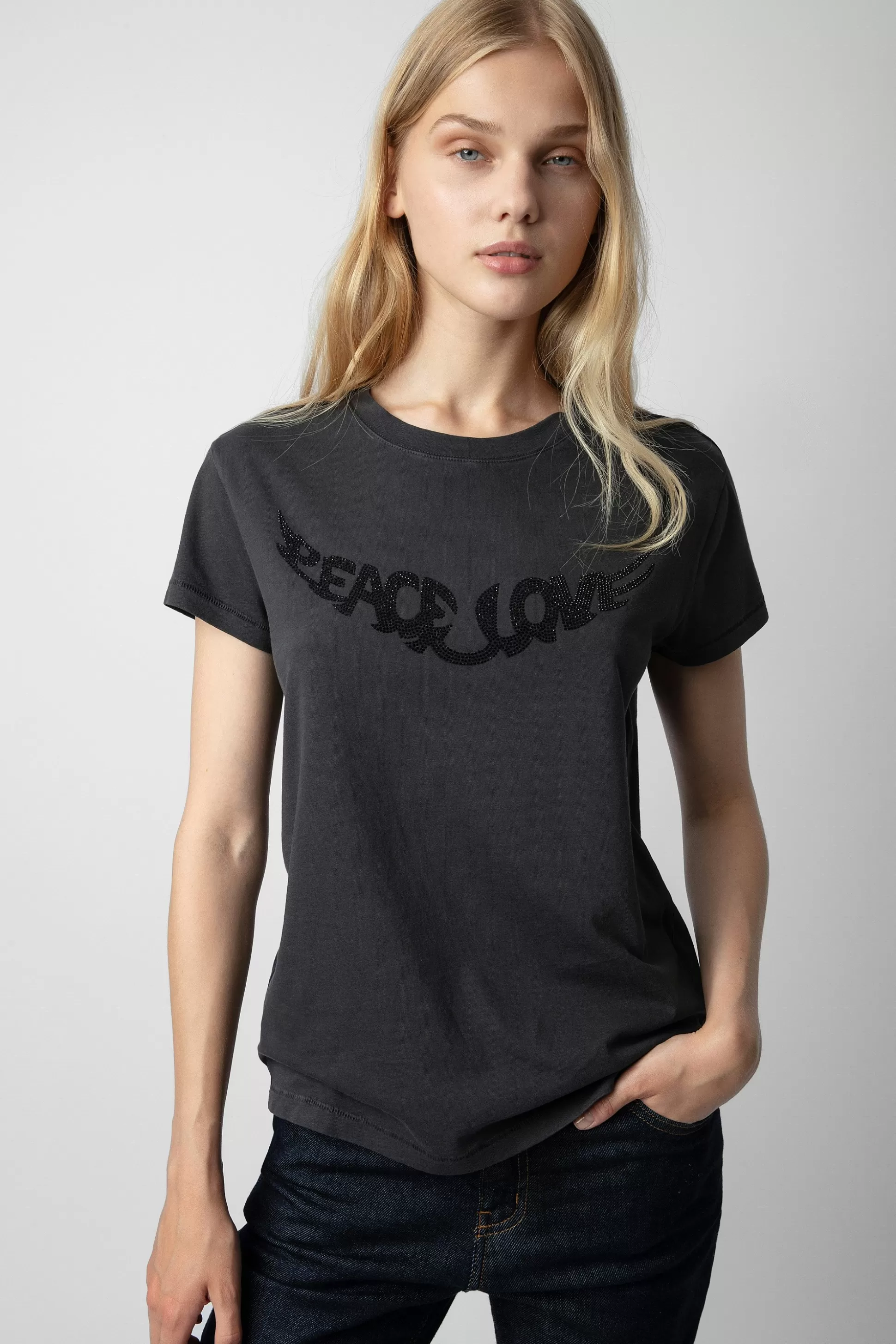 Femmes Zadig & Voltaire T-Shirts^T-Shirt Walk Peace & Love Strass