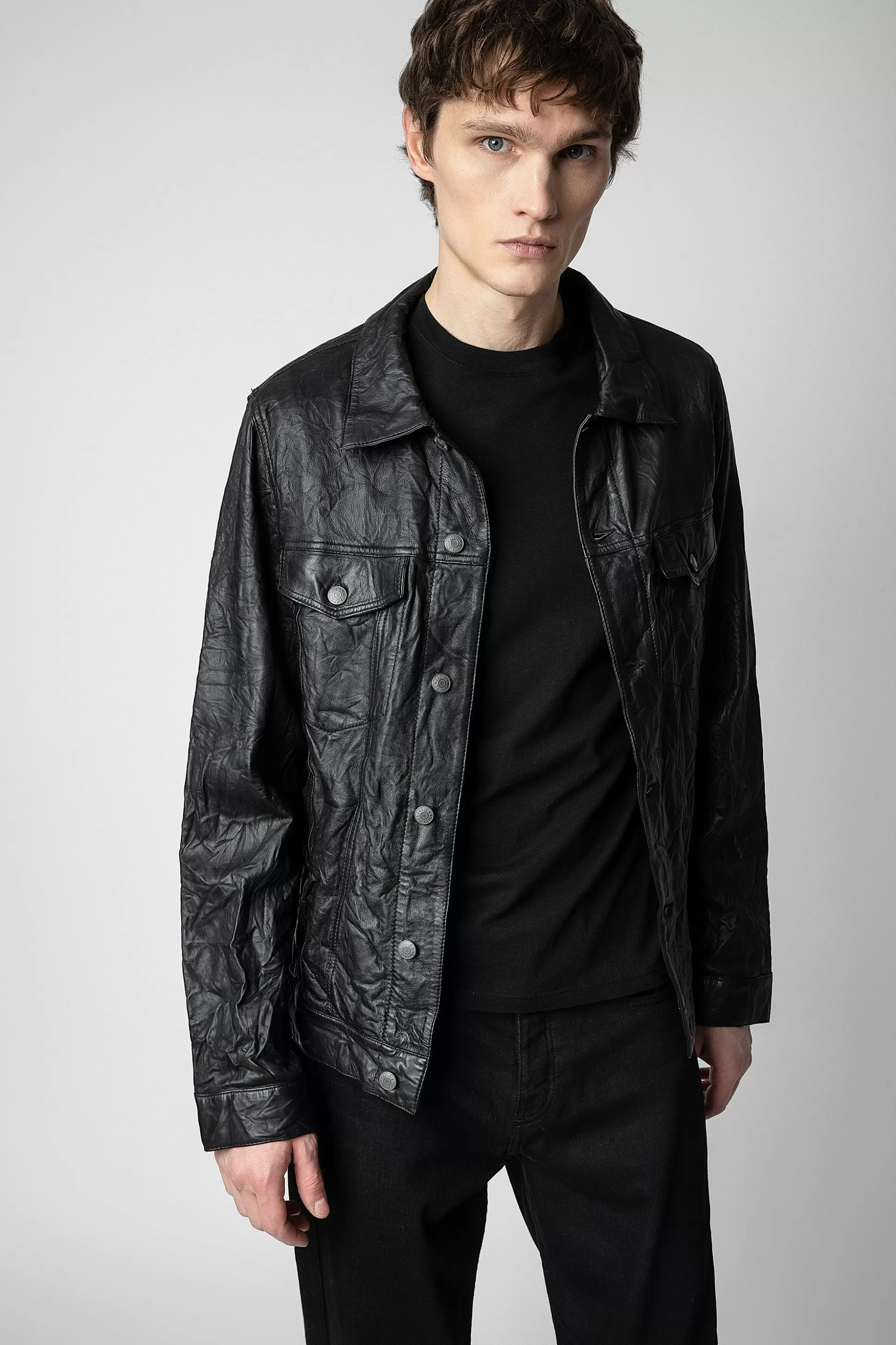 Hommes Zadig & Voltaire Manteaux Et Vestes^Veste En Cuir Froisse