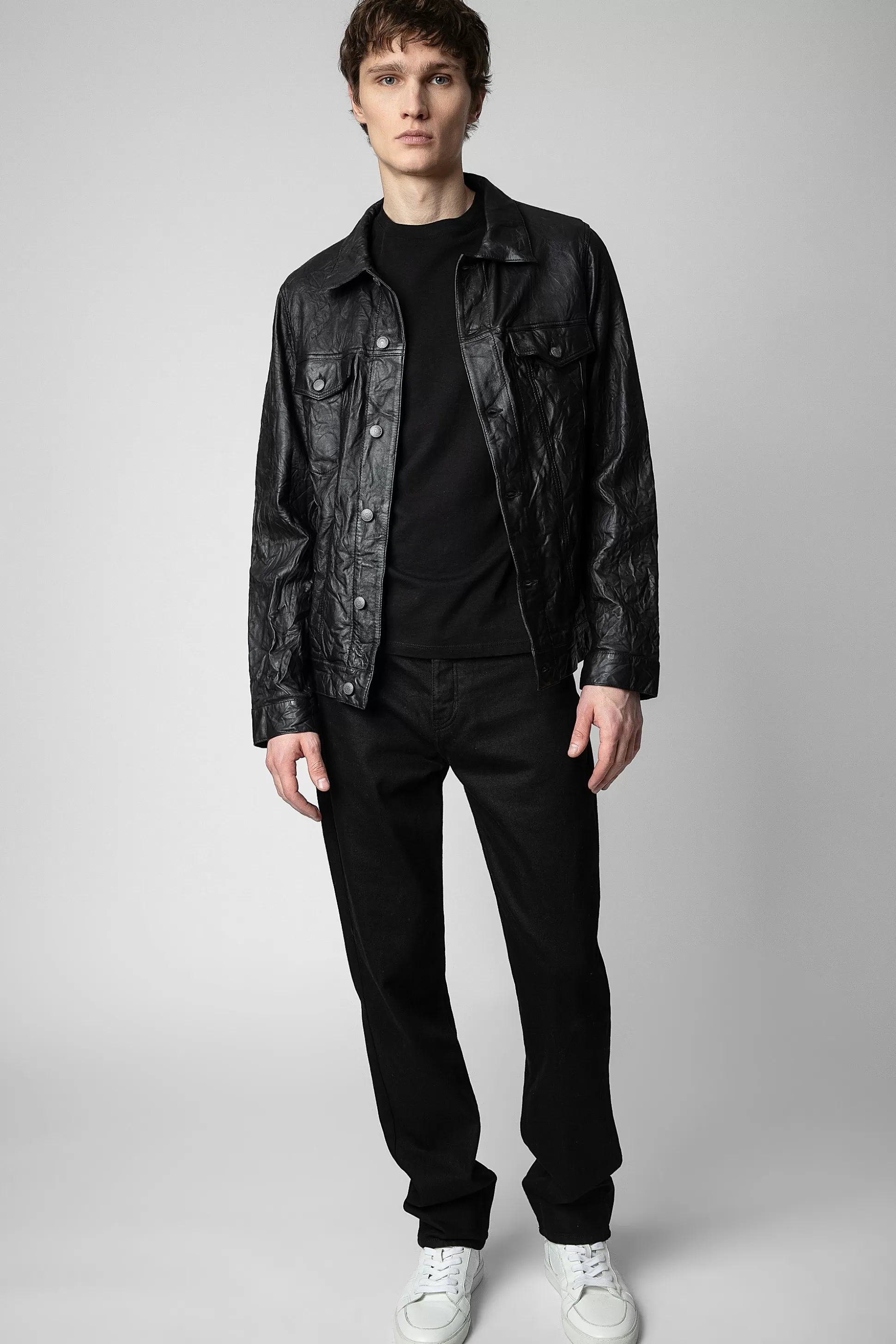 Hommes Zadig & Voltaire Manteaux Et Vestes^Veste En Cuir Froisse