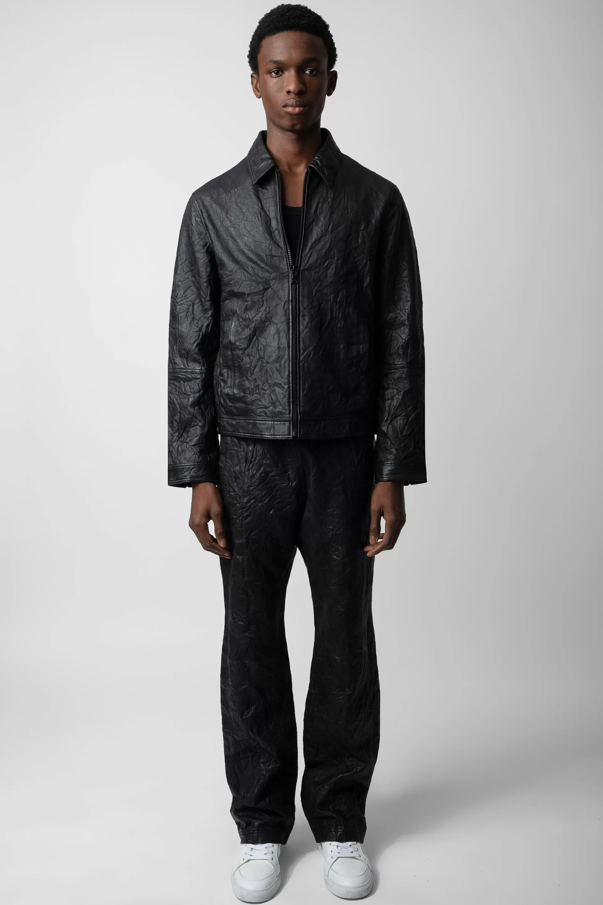Hommes Zadig & Voltaire Manteaux Et Vestes^Veste En Cuir Froisse Lasso