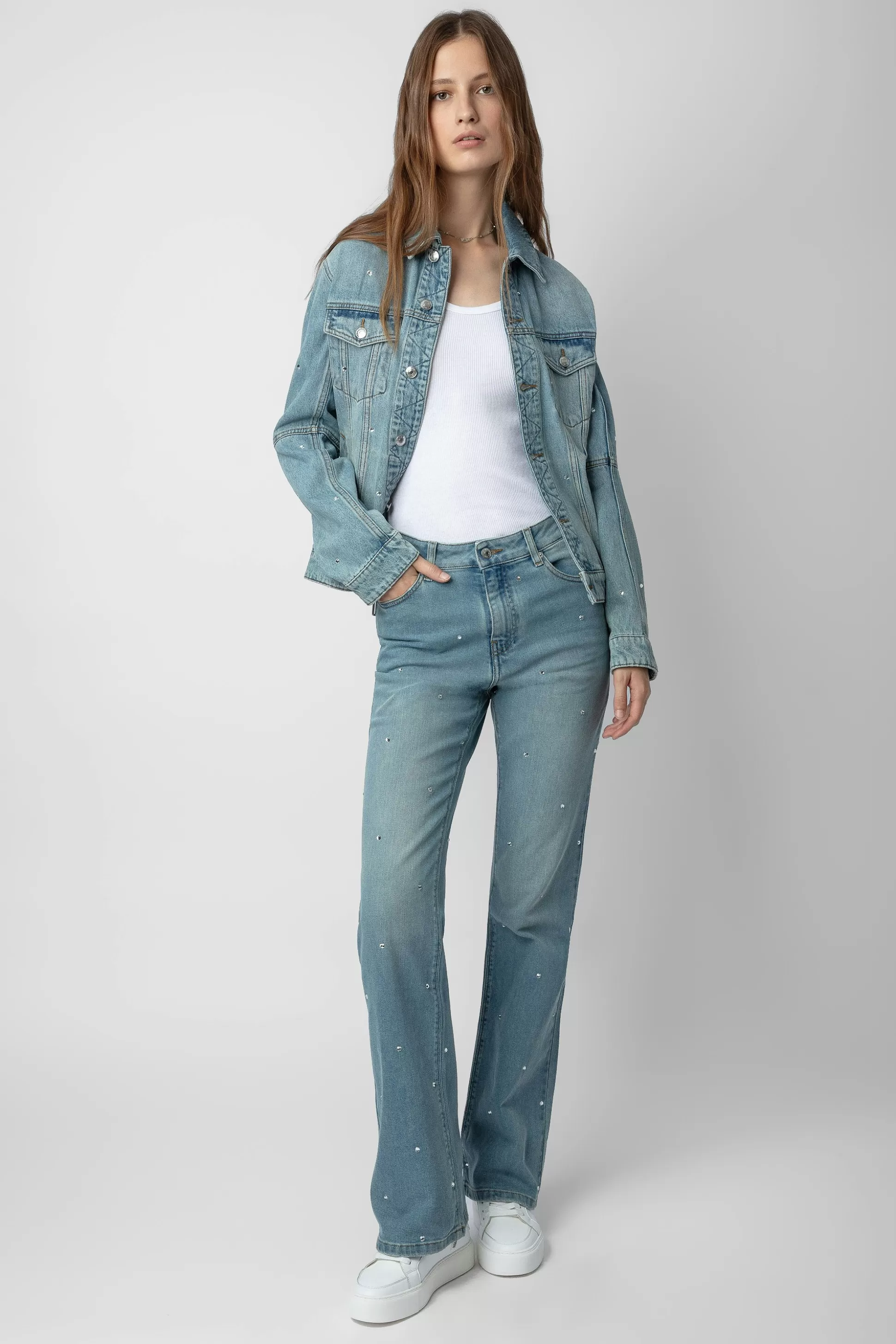 Femmes Zadig & Voltaire Unisexe^Veste En Jean Kasy A Strass