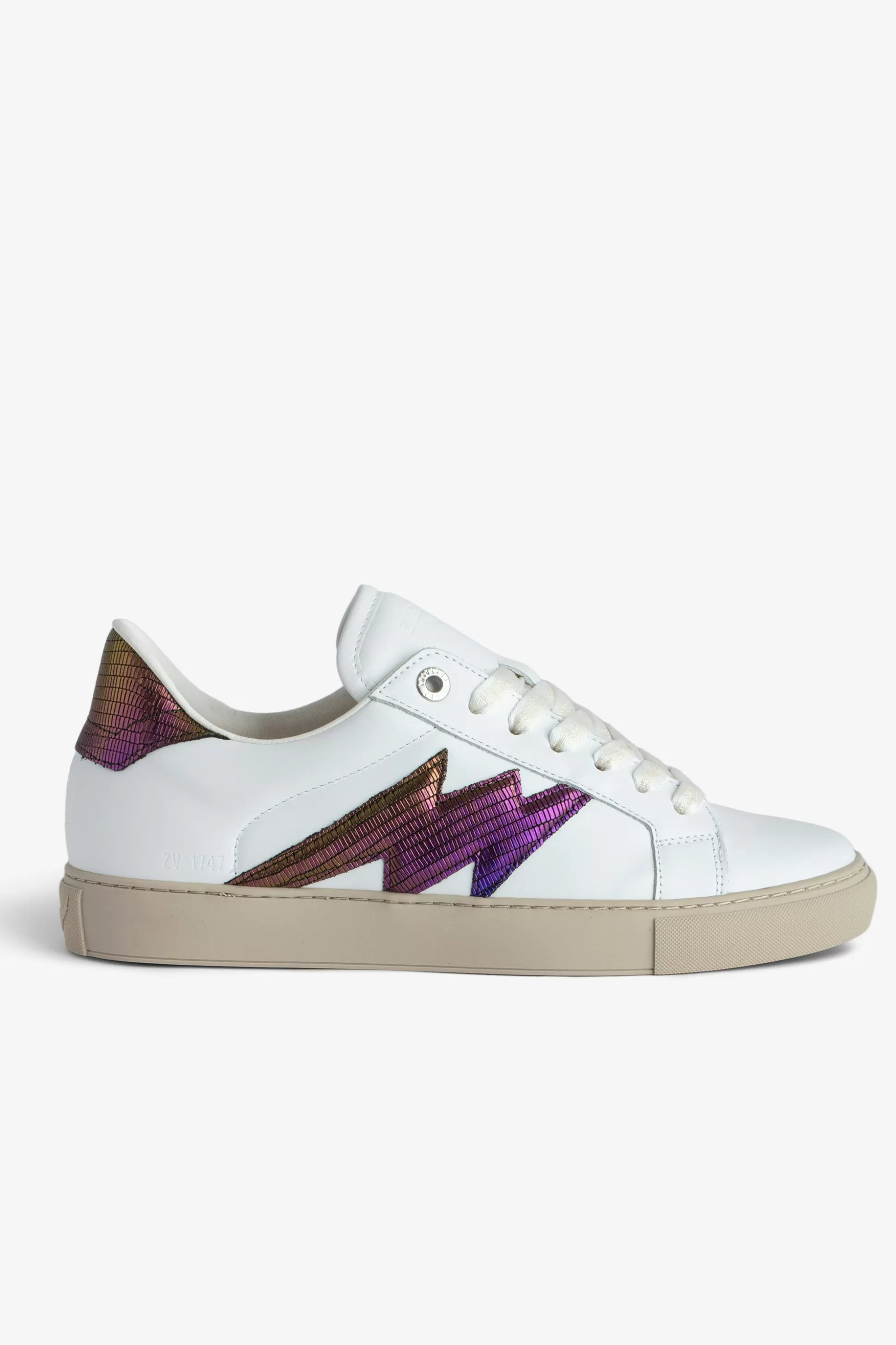 Femmes Zadig & Voltaire Formateurs^Zv1747 Baskets Basses Metallisees Gaufrees La Flash